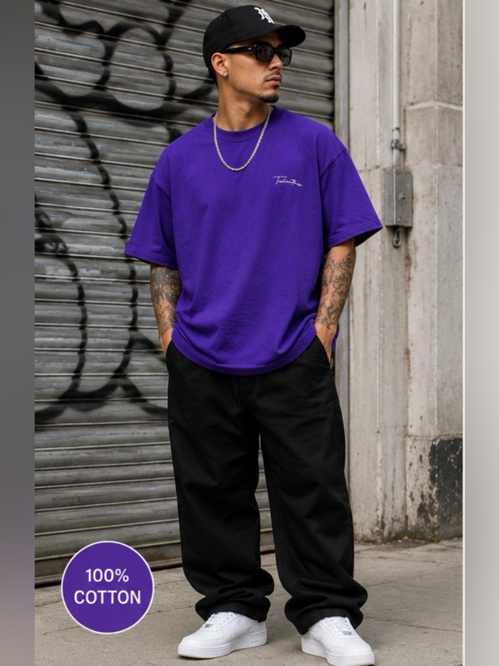 NWOT Talentless Purple Premium Heavyweight Crewneck T-Shirt XL 100% Cotton